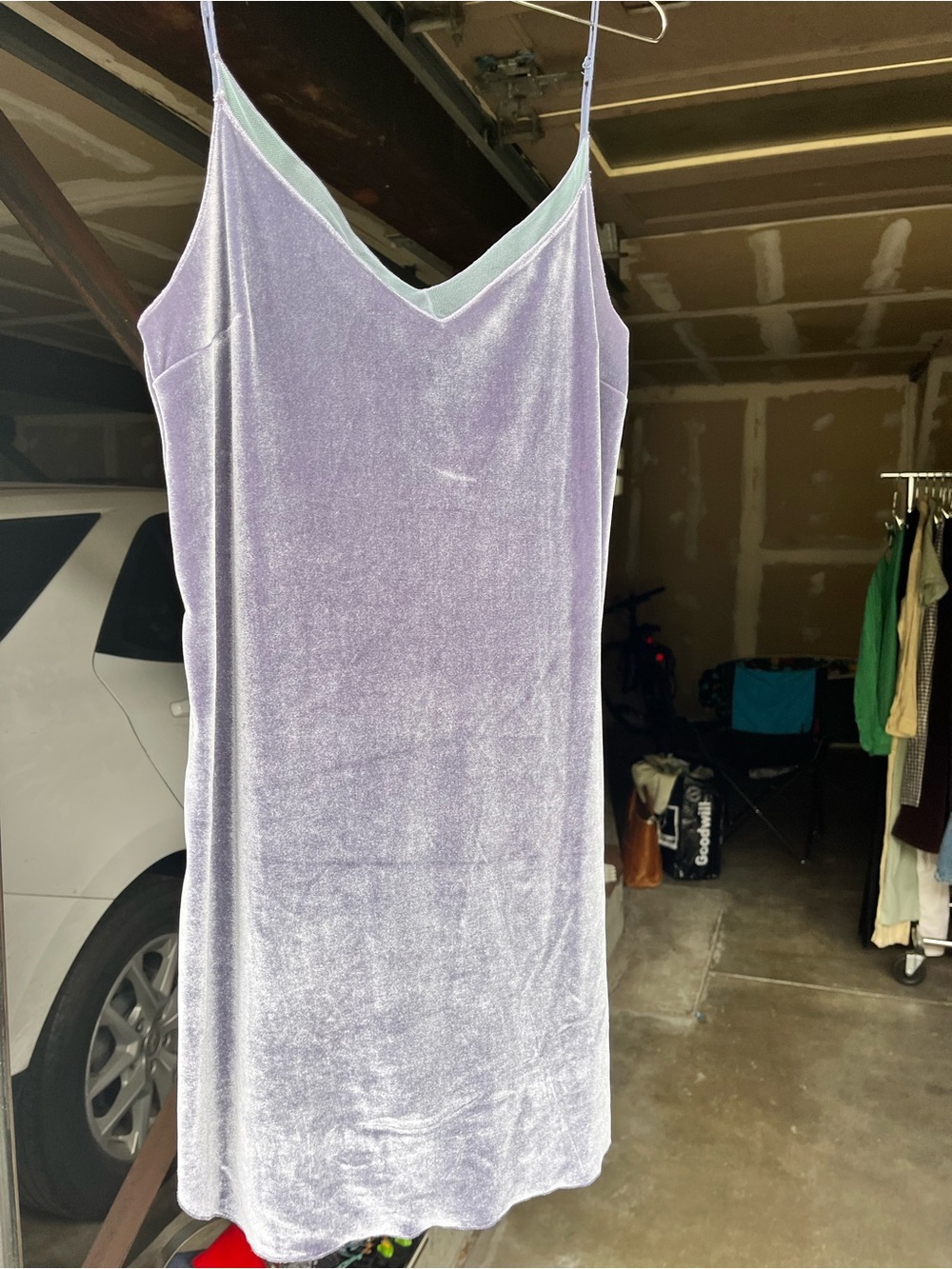 Women's Velvet Slip Dress - Periwinkle